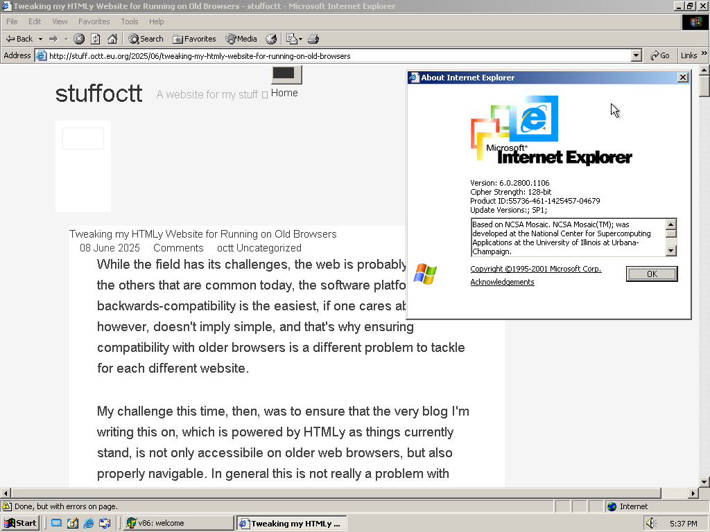 IE6 screenshot