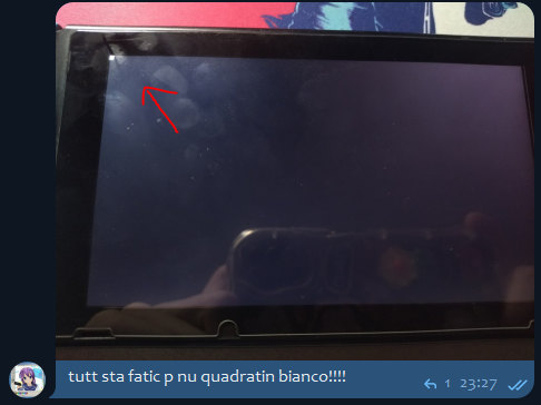 Showing the white square on the Switch