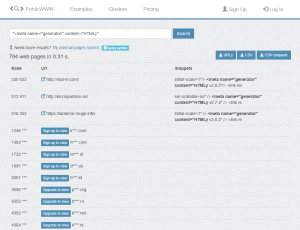 Finding HTMLy Websites on the Internet